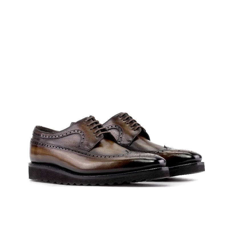 Men's Soft Boots DapperFam Zephyr in Brown Men's Hand-Painted Patina Longwing Blucher Men's Soft Boots DapperFam Zephyr in Brown Men's Hand-Painted Patina Longwing Blucher