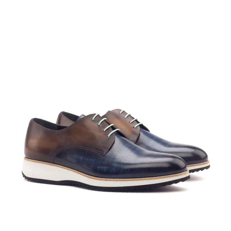 Men's Durable Boots DapperFam Vero in Denim / Cognac Men's Hand-Painted Patina Derby Men's Durable Boots DapperFam Vero in Denim / Cognac Men's Hand-Painted Patina Derby