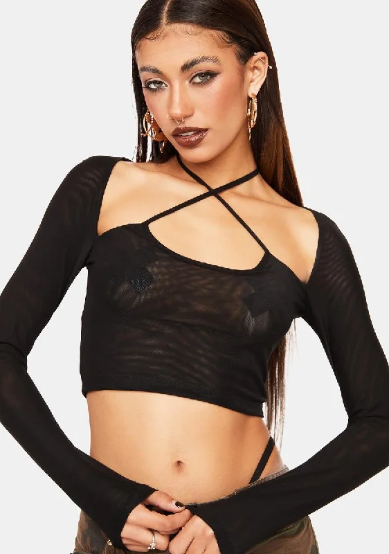 Women's Evening Apparel Working On Me Strappy Crop Top