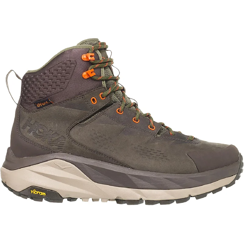 Men's Trendy Shoes Men's Hoka Kaha GTX Black Olive/Green Leather