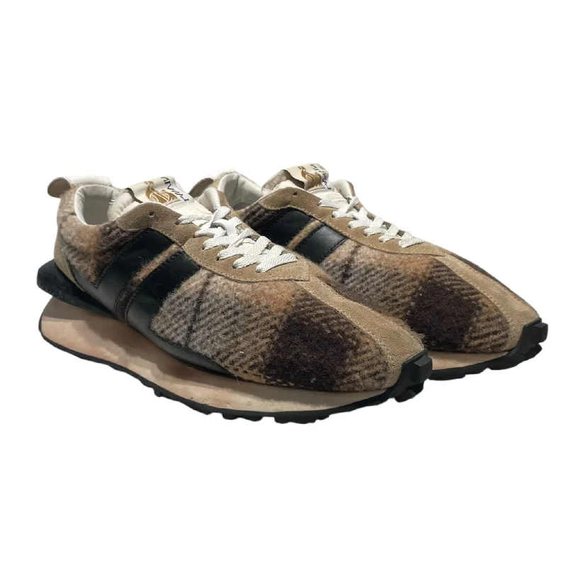 Men's Stylish Shoes LANVIN/Low-Sneakers/EU 47/Plaid/Wool/BRW/bumper