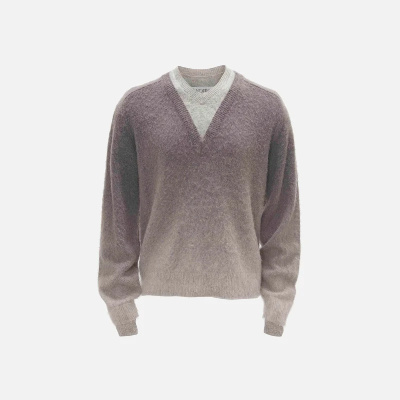 Sale Clearance JW Anderson V-Neck Gradient Jumper - Dark Grey