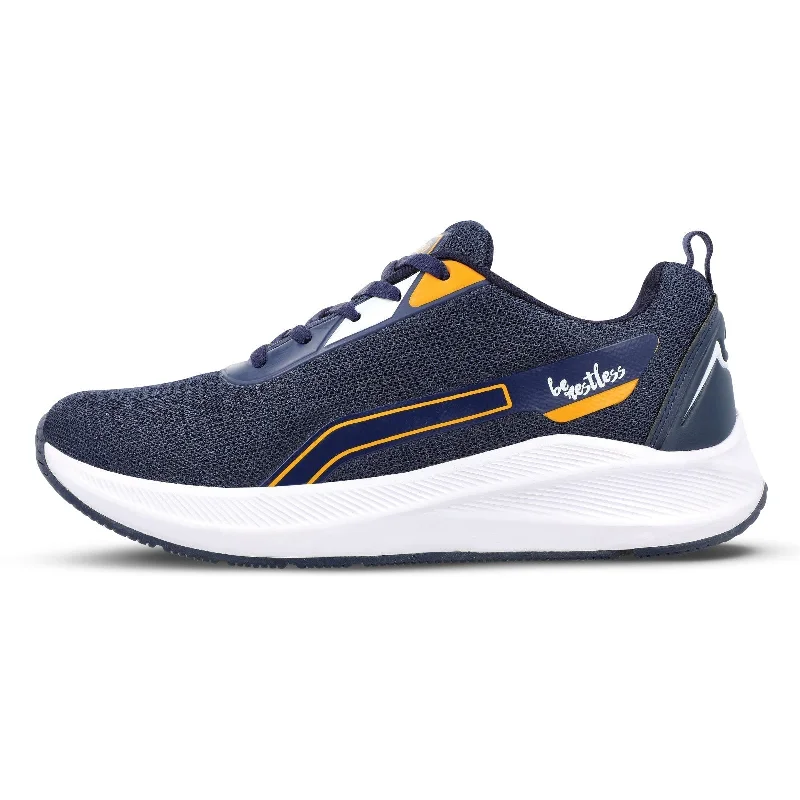 Men's All-Day Wear Shoes Walkaroo Men Sports Shoe - WS9073 Navy Blue Yellow