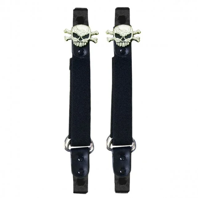 Men's Elegant Shoes Hot Leathers BUA2016 Skull N' Bones Motorcycle Riding Pant Clips