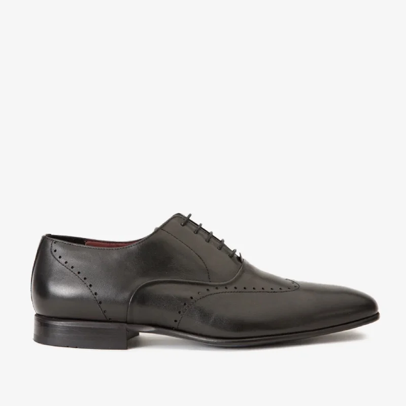 Men's Breathable Shoes The Roma Black Leather Wingtip Oxford Men Shoe