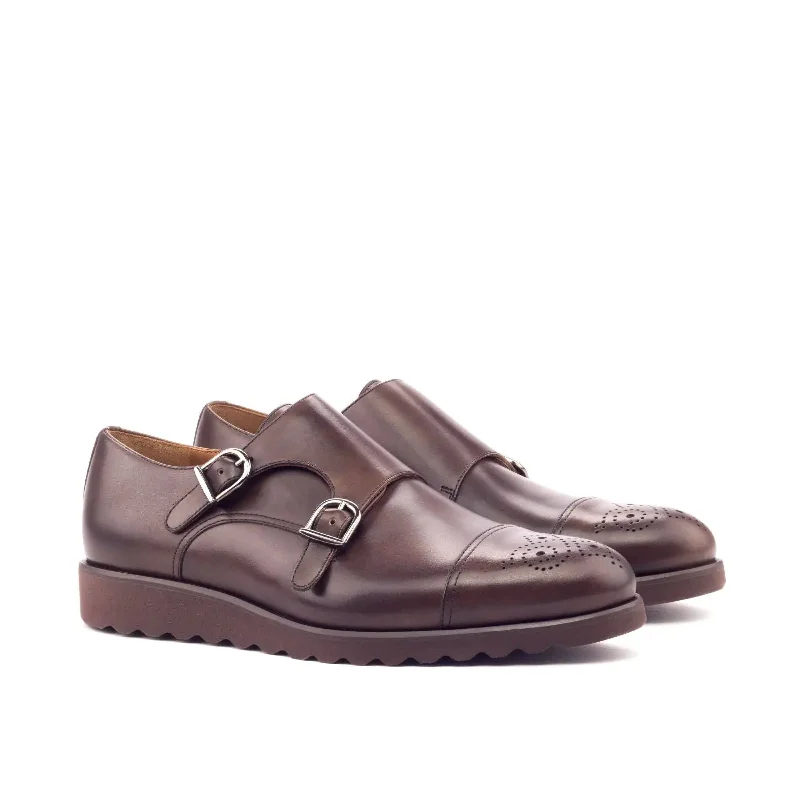 Men's Flexible Shoes DapperFam Monaco in Dark Brown Men's Italian Leather Double Monk Men's Flexible Shoes DapperFam Monaco in Dark Brown Men's Italian Leather Double Monk