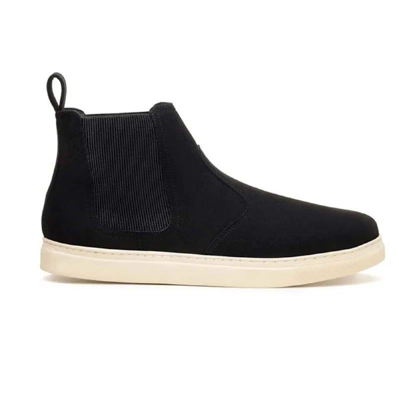 Men's Lightweight Boots 'Bologna' vegan suede Chelsea boot by Vincente Verde - Black Men's Lightweight Boots 'Bologna' vegan suede Chelsea boot by Vincente Verde - Black