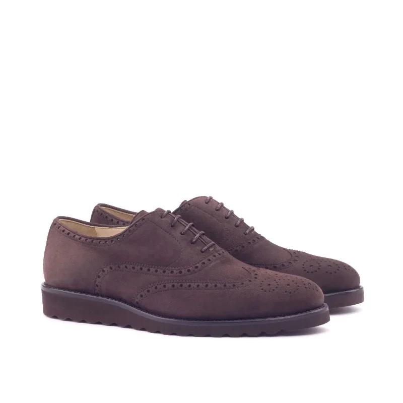 Men's All-Season Boots DapperFam Aeron in Brown Men's Italian Suede Full Brogue