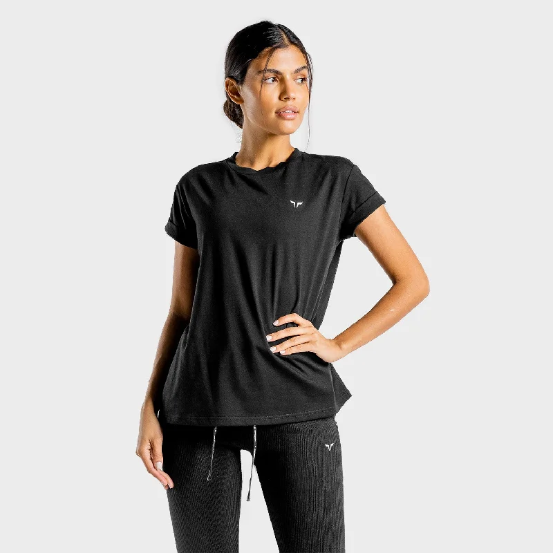 Women's Urban Fashion Luxe Oversize Tee - Onyx