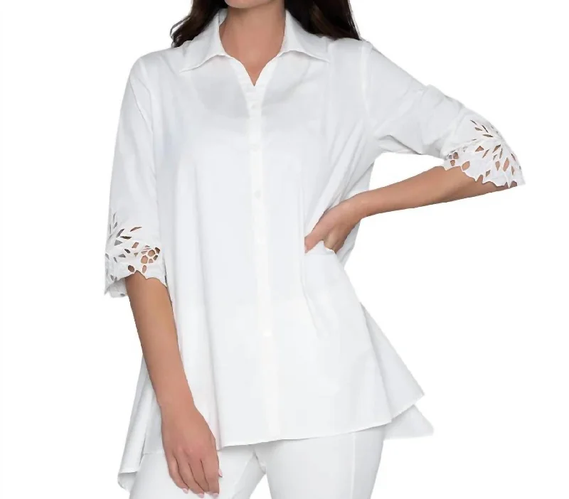 Women's Vacation Outfit Poetry Tunic In Soft White