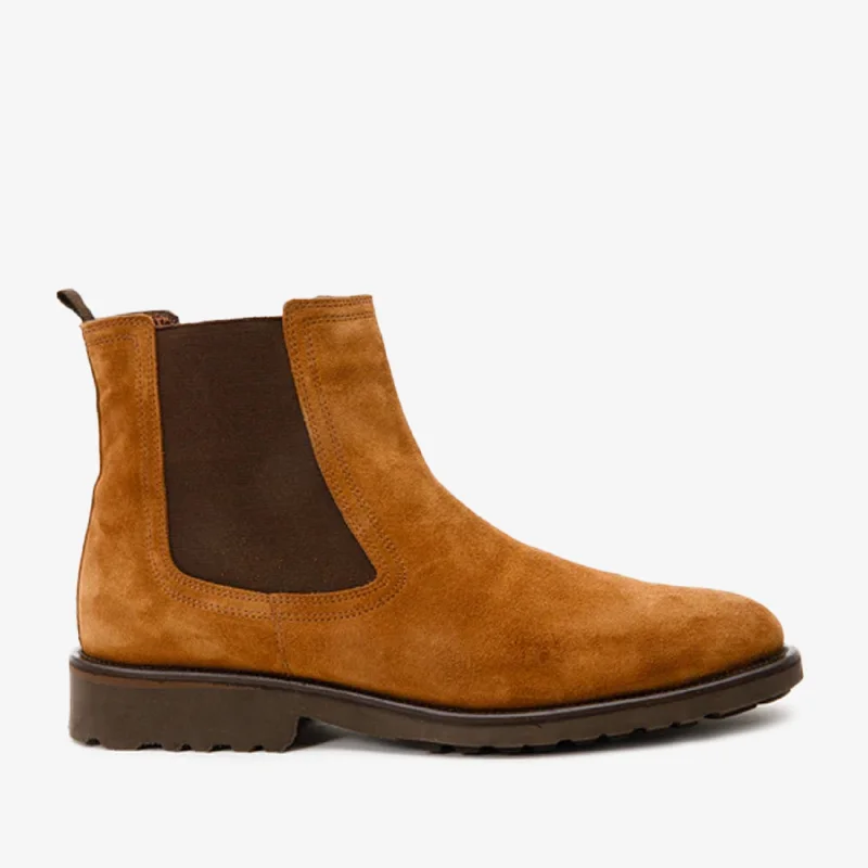 Men's Fashionable Boots The Nayrobi Tan Suede Leather Chelsea Casual Men Boot  Final Sale!