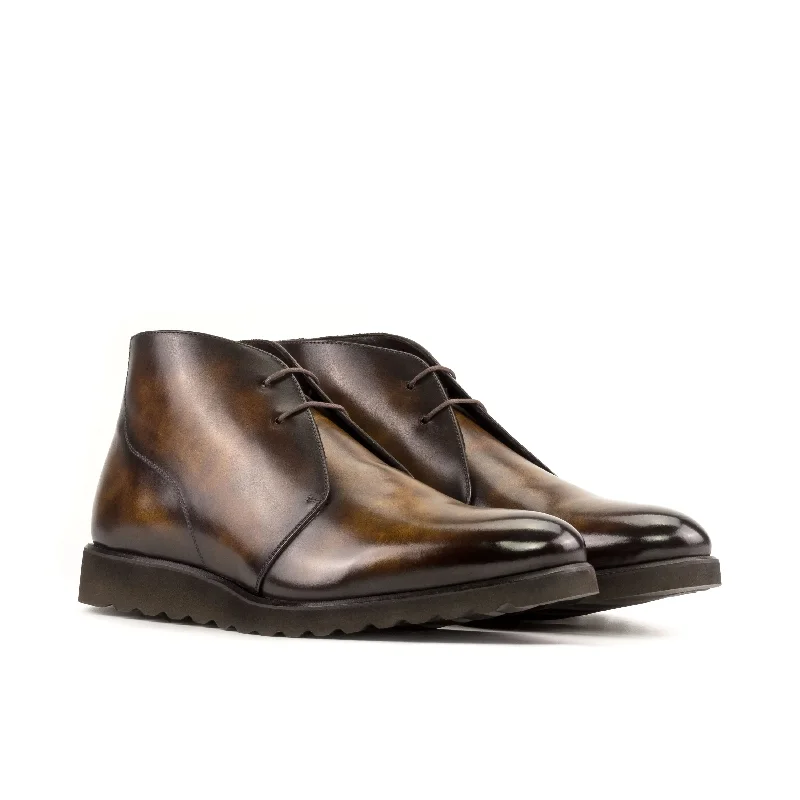 Men's Adaptive Fit Boots DapperFam Vivace in Tobacco Men's Hand-Painted Patina Chukka Men's Adaptive Fit Boots DapperFam Vivace in Tobacco Men's Hand-Painted Patina Chukka