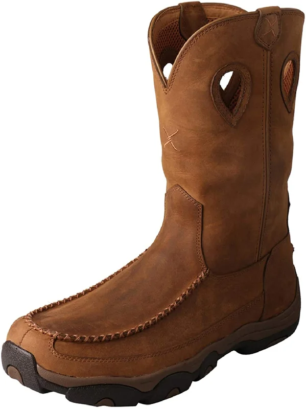 Men's Classic Shoes Twisted X Men's Work 11" Comp Toe Pull-On Hiker Boot - WP, Distressed Saddle/Saddle, 11(M) Men's Classic Shoes Twisted X Men's Work 11" Comp Toe Pull-On Hiker Boot - WP, Distressed Saddle/Saddle, 11(M)
