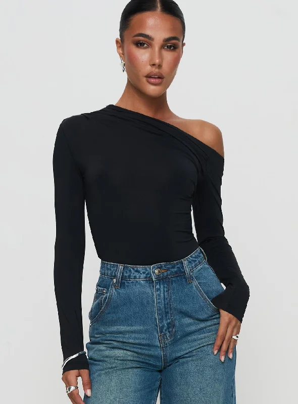 Latest Fashion Antilles Off The Shoulder Bodysuit Black