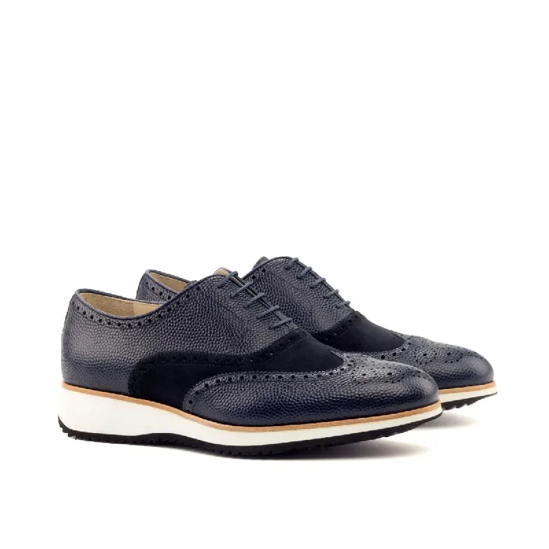 Best Deals On Comfortable Shoes DapperFam Aeron in Navy Men's Lux Suede & Italian Pebble Grain Leather Full Brogue Best Deals On Comfortable Shoes DapperFam Aeron in Navy Men's Lux Suede & Italian Pebble Grain Leather Full Brogue