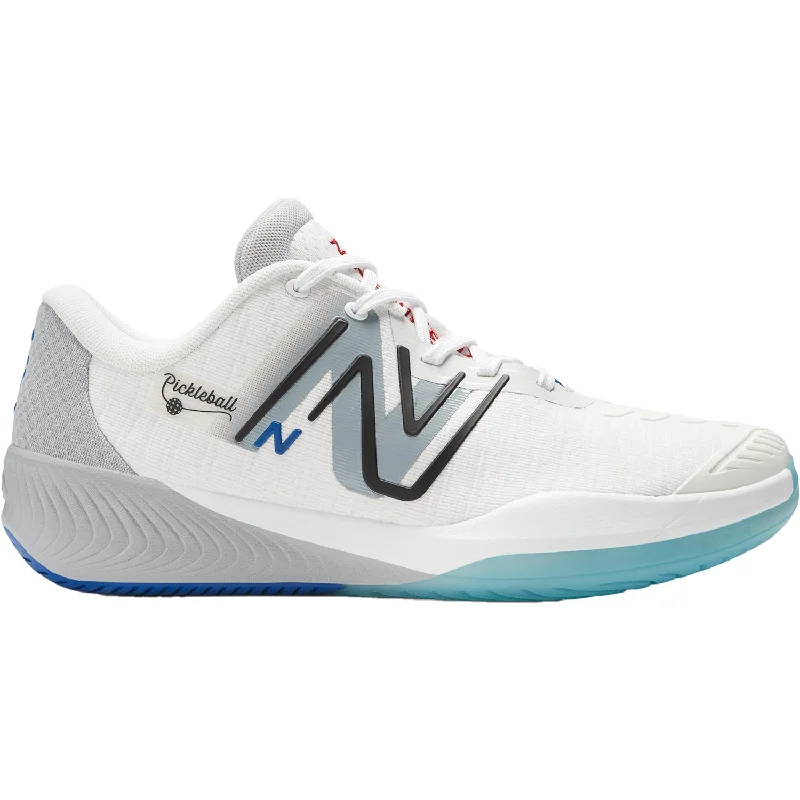 Men's Cozy Boots Men's New Balance FuelCell MCH996PB White/Grey/Team Royal - Pickleball/Court Mesh