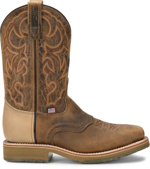 Men's Fashionable Shoes DOUBLE H DWIGHT DH3567 DOMESTIC SQ TOE ROPER