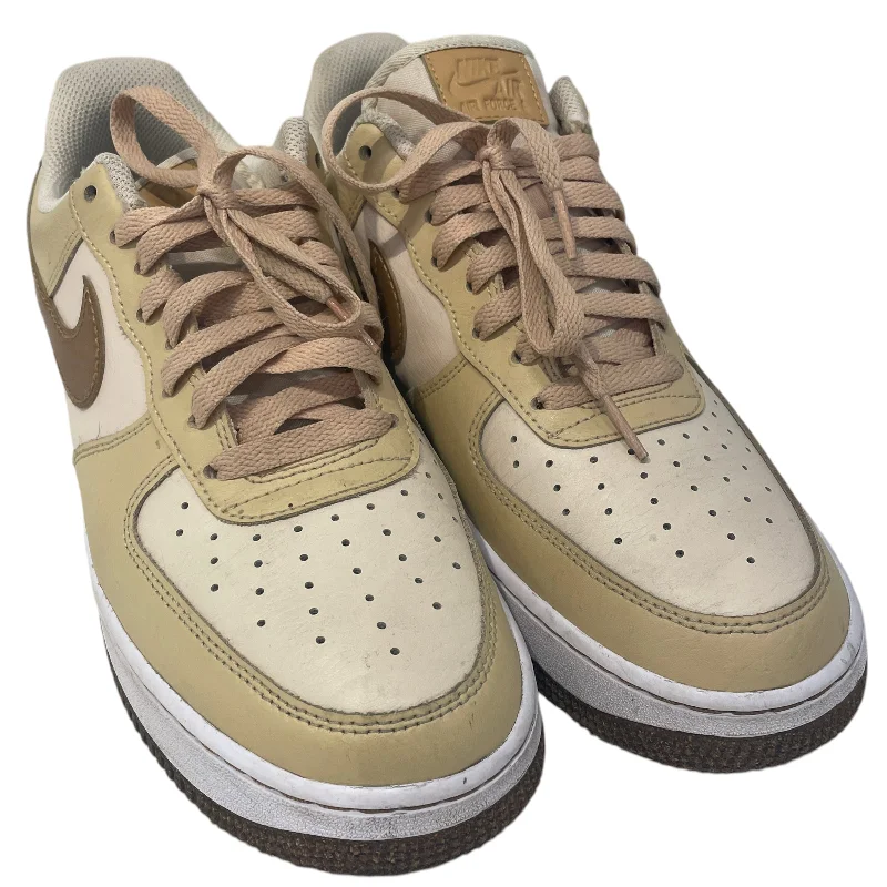 Men's Soft Shoes NIKE/Low-Sneakers/US 9.5/Cotton/BEG/Air Force 1 07 LV8