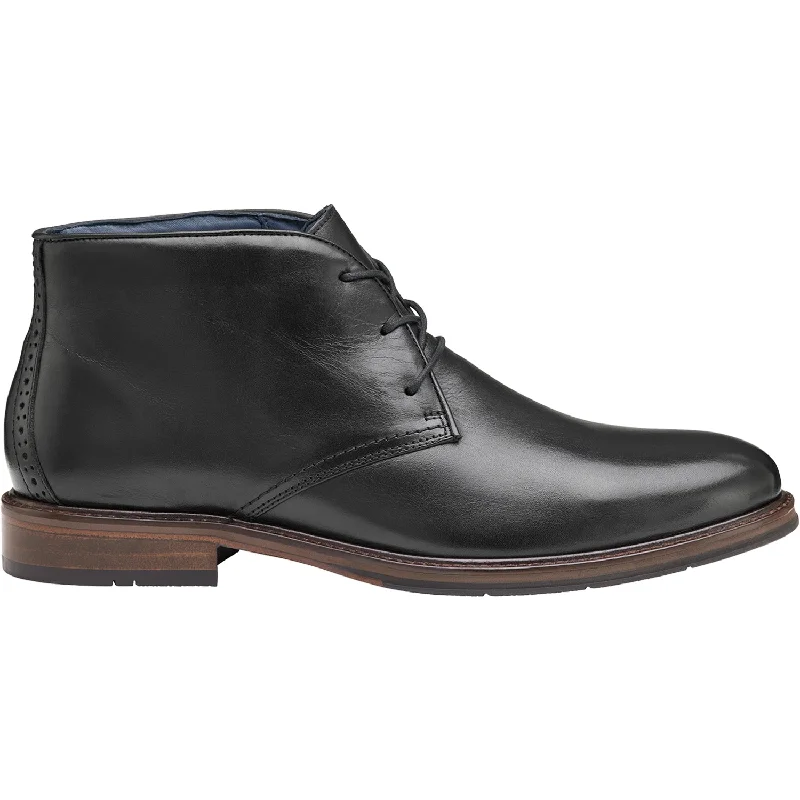 Men's Slip-Resistant Shoes Men's Johnston & Murphy XC Flex Raleigh Chukka Black Full Grain Leather