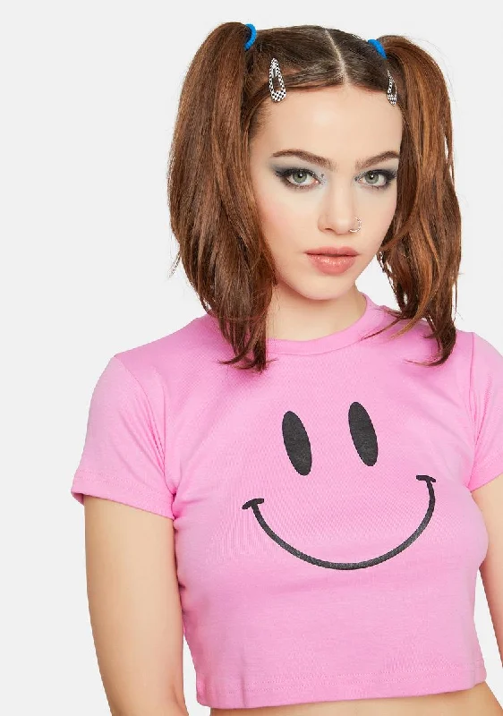 Workwear Fashion for Women Sweet Smile Back Graphic Tee