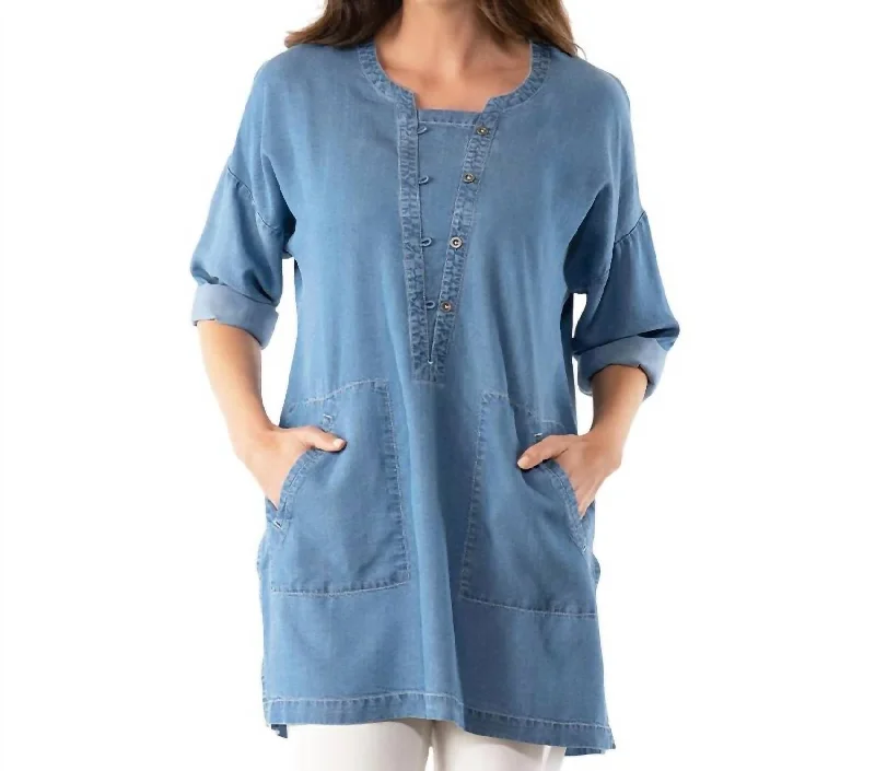 Modern Women's Outfit Heatwave Tunic In Medium Wash