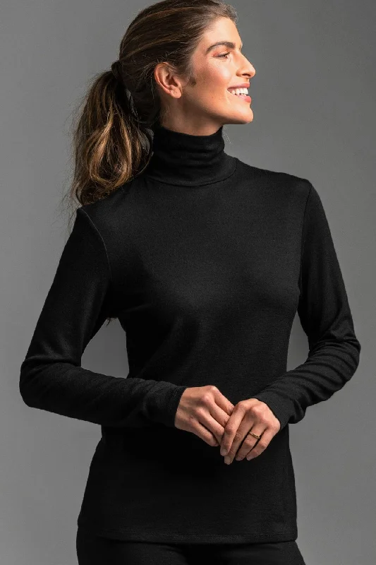 Women's Evening Outfit Womens Slim Fit Long Sleeve Polo Neck