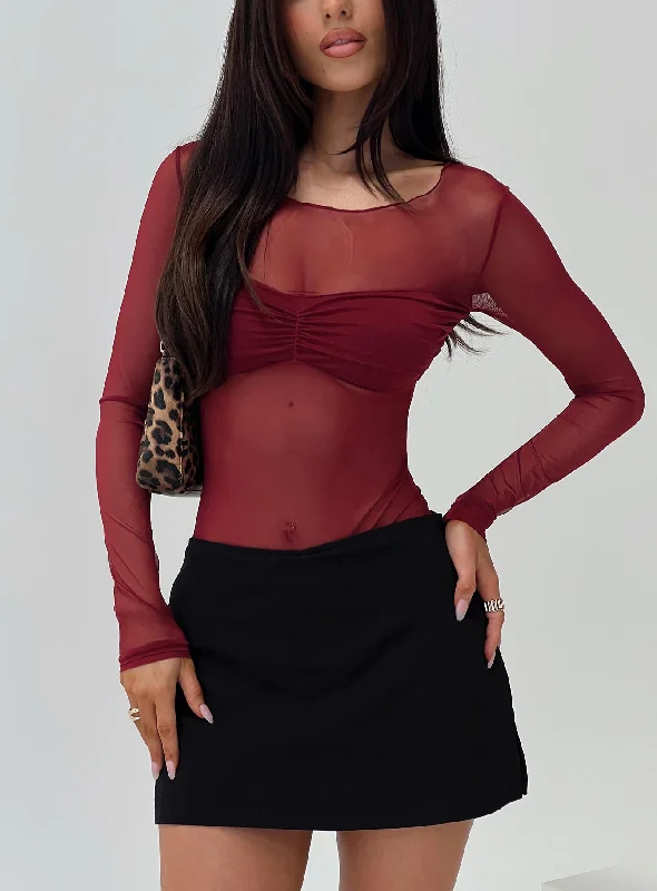 Urban Femme Streetwear Duet Bodysuit Burgundy