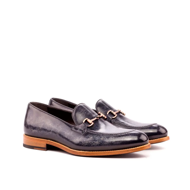 Men's Slip-Resistant Boots DapperFam Luciano in Grey Men's Hand-Painted Patina Loafer