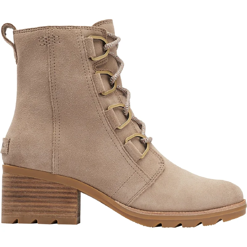 Men's Comfortable Boots Women's Sorel Cate Lace Omega Taupe Suede