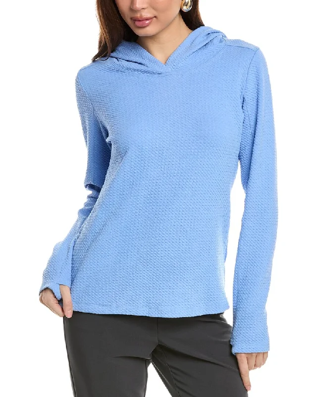 Comfy Women's Outfits for Daily Wear IBKUL Solid Popcorn Stitch Hoodie