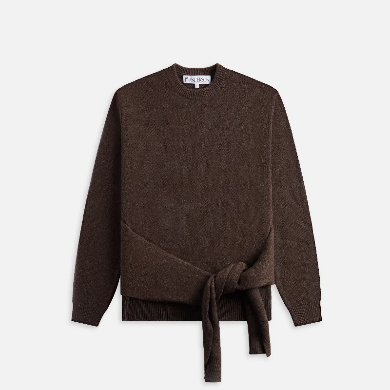 Clothing Online JW Anderson Draped Tie Front Jumper - Smoke