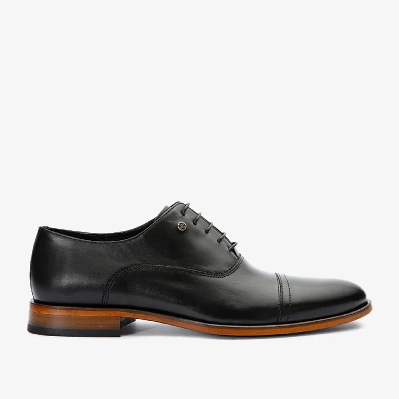 Men's Premium Boots The Gambaha Black Leather Quarter Brogue Cap Toe Oxford Men Shoe Men's Premium Boots The Gambaha Black Leather Quarter Brogue Cap Toe Oxford Men Shoe