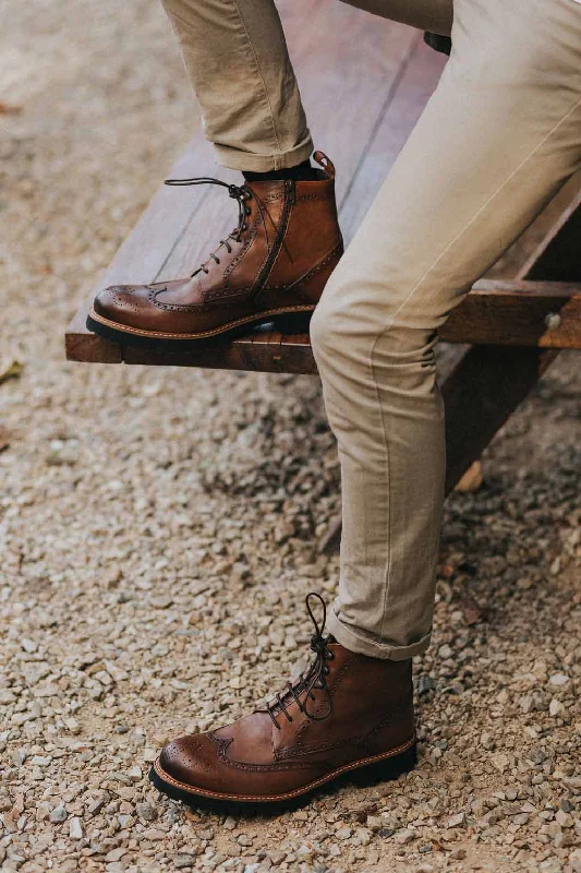 Men's Trendy Boots Pepe Men's Brogue Lace-up Boots
