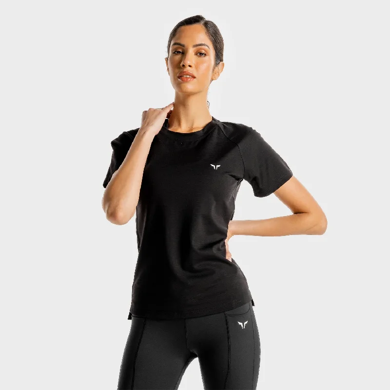 Women Fashion Core Slim Fit Tee - Onyx