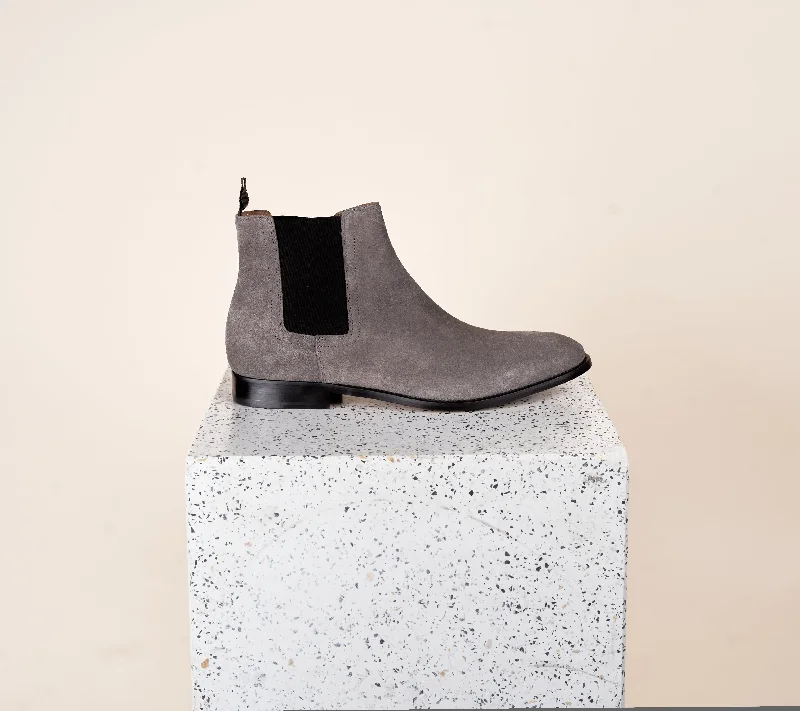 Men's Ultra-Light Shoes Lori - Men's Chelsea Boot Grey Suede