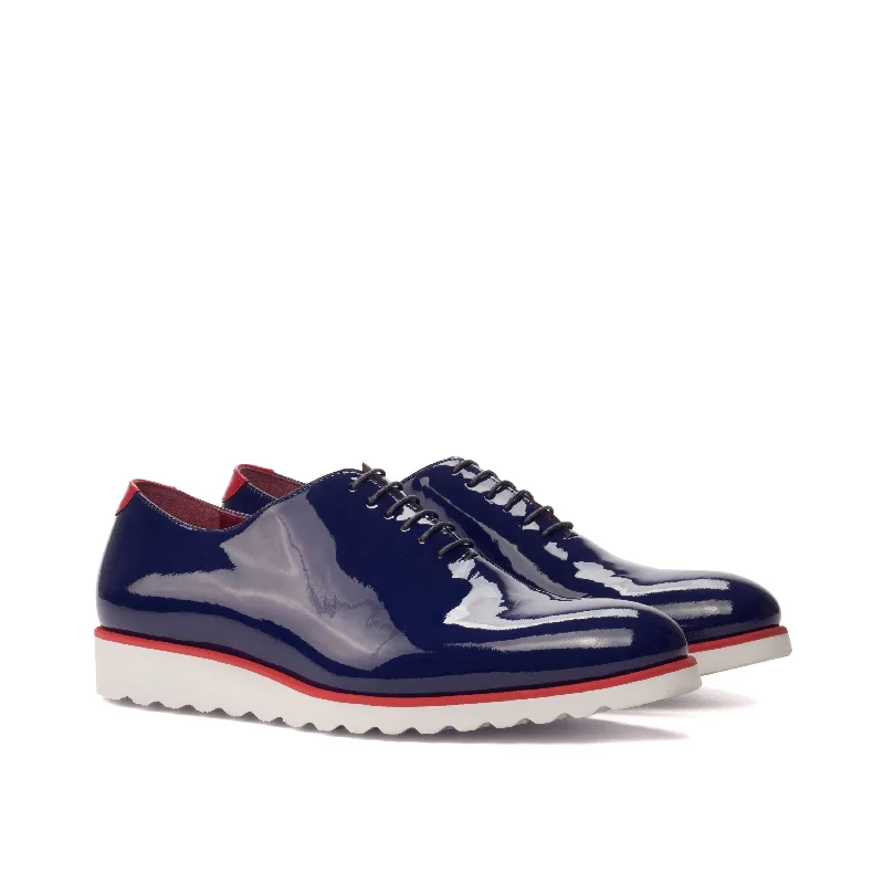 Men's All-Season Boots DapperFam Giuliano in Cobalt Blue / Red Men's Italian Suede & Italian Patent Leather Whole Cut Men's All-Season Boots DapperFam Giuliano in Cobalt Blue / Red Men's Italian Suede & Italian Patent Leather Whole Cut