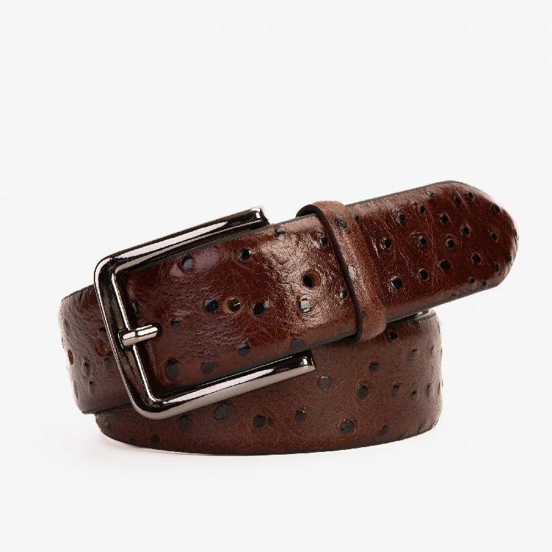 Men's Cozy Shoes The Dallas Brown Calfskin Belt
