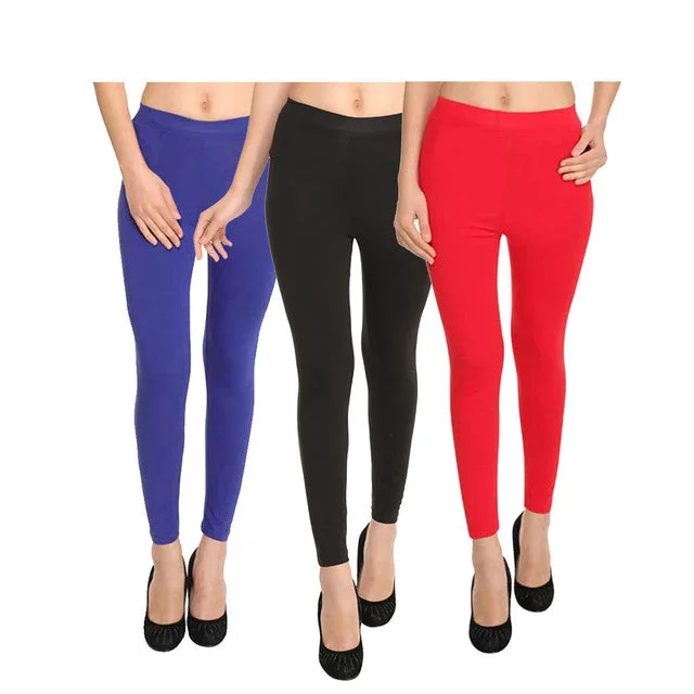 Everyday Wear HiFlyers Women Ankle Length Leggings Pack Of 3