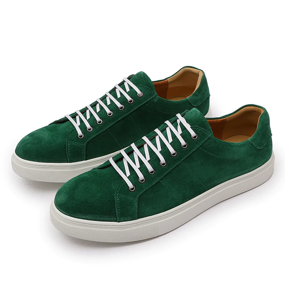 Men's Modern Shoes Italian Style Casual Men's Solid Genuine Leather Breathable Lace Up Shoes