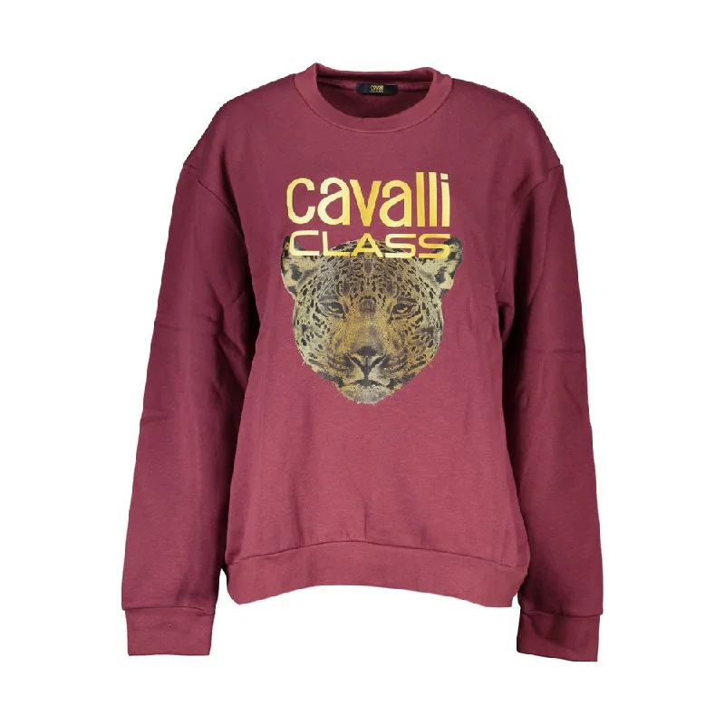 Women's Vintage-Inspired Outfit Cavalli Class  Fleece Crew Neck Sweatshirt with Logo Women's Print