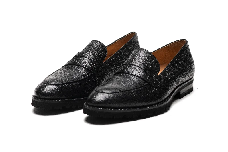 Men's Comfortable Boots 3DM X MSP - Napa Penny Loafers - Black Grain
