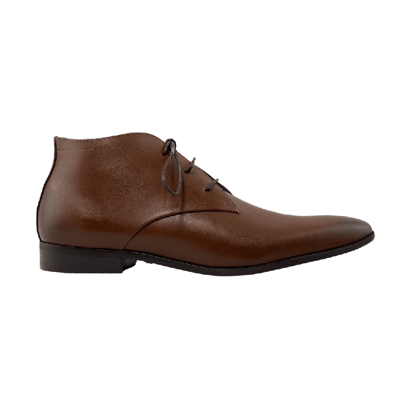 Men's High-Quality Boots 'Benjie' men's vegan chukka by Zette Shoes - cognac