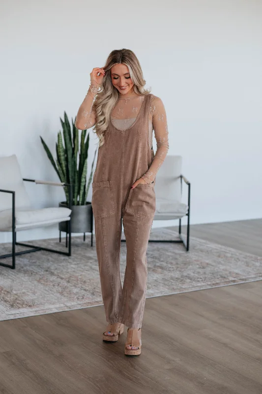 Affordable Online Boutiques Marlow Denim Overalls - Mocha