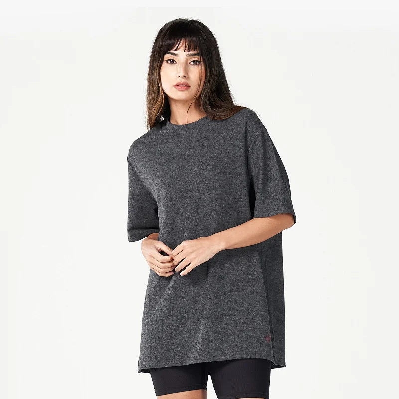 Sale Clothes Online Code Oversized Live in Tee - Black Marl