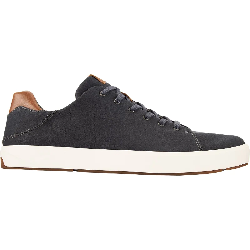 Men's Flexible Shoes Men's OluKai Lae'Ahi Li Dark Shadow Fabric Mesh