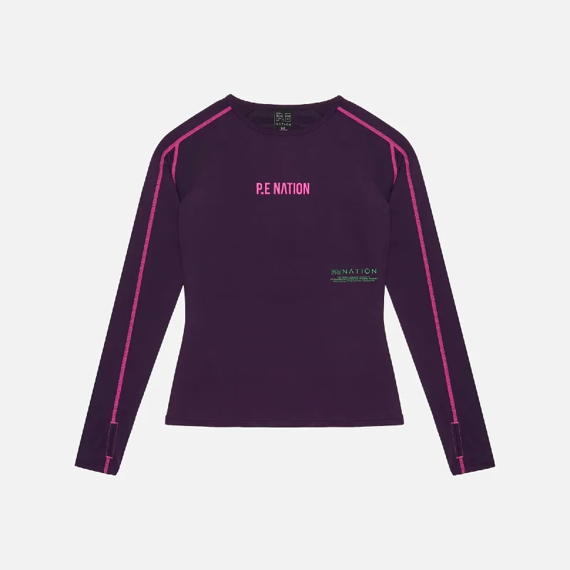 Vintage-Inspired Women's Apparel P.E Nation Del Mar Long Sleeve Top - Purple Pennant