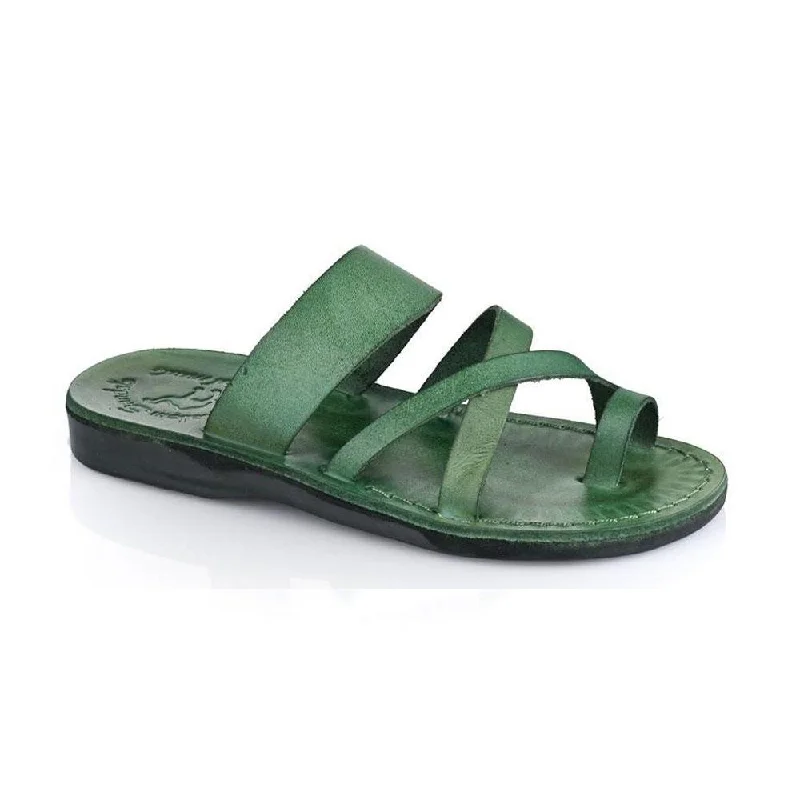 Men's Handcrafted Shoes The Good Shepherd - Leather Toe Loop Slide | Green