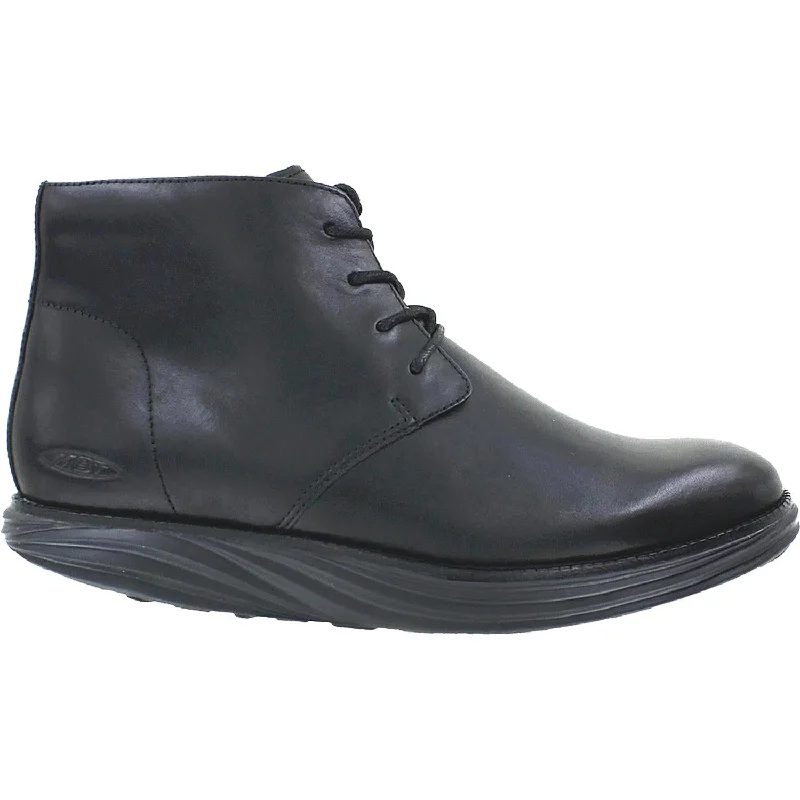 Men's Stylish Shoes Men's MBT Cambridge Mid Cut Boot Black Leather