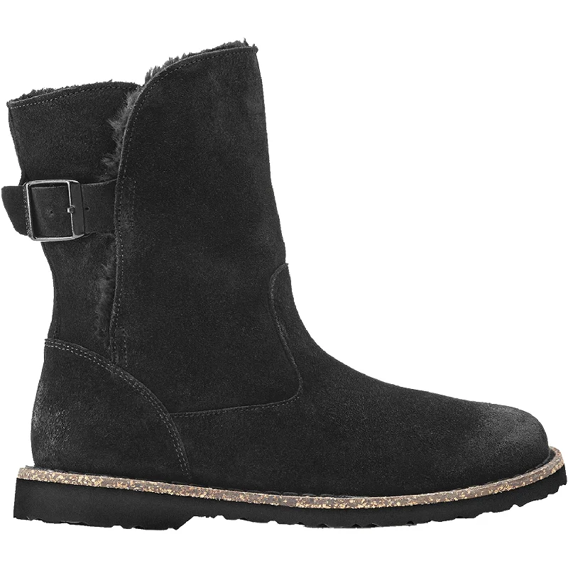 High-Quality Shoes Women's Birkenstock Uppsala Black Suede/Black Shearling