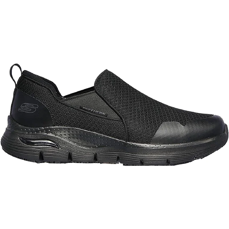 Men's Anti-Slip Boots Men's Skechers Arch Fit SR Tineid Black Mesh